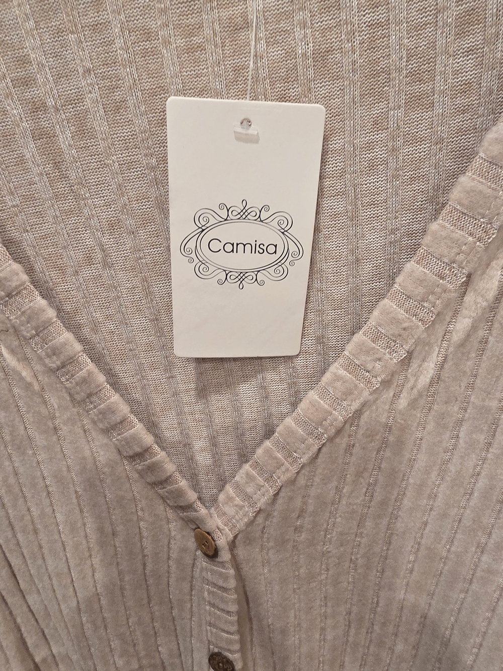 Camisa Ribbed Light Blush Button-Front Cardigan - Picture 5 of 6